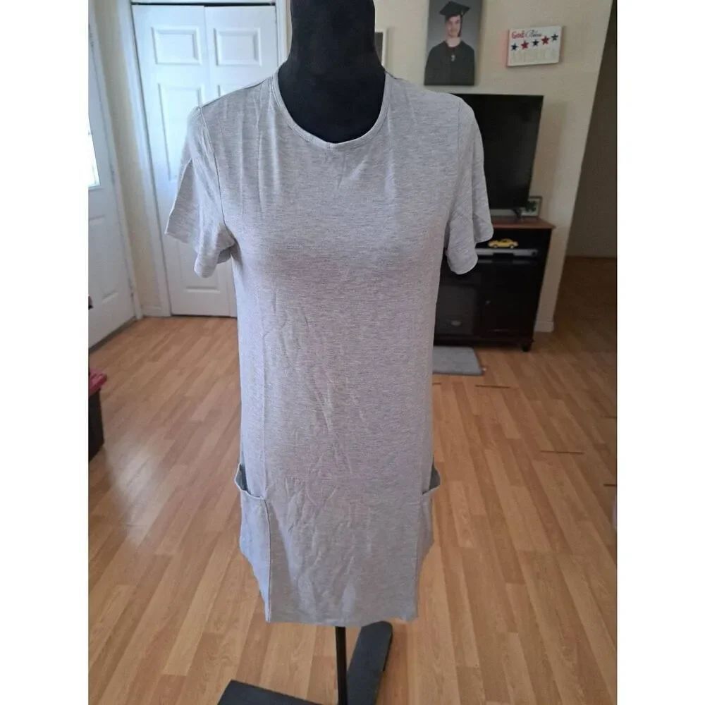 NWT Women's Small Lyrur Short Sleeve Summer Casual Dress w Pockets Tshirt Dress